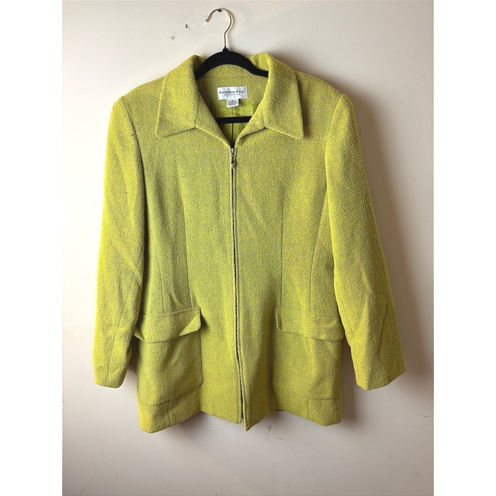 Womens‎ 14 Wool Blend Full-Zip Blazer Jacket USA Made  Normcore Vibrant Warm